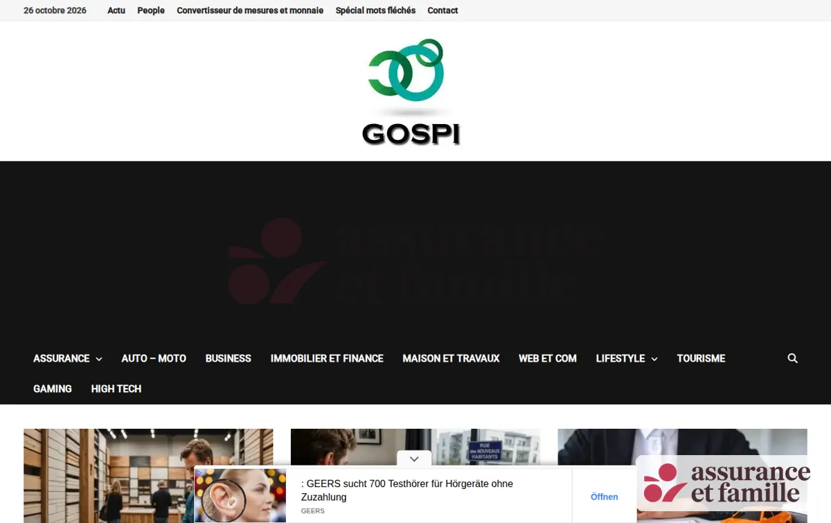 Capture : Gospi le site d'infos - Gospi